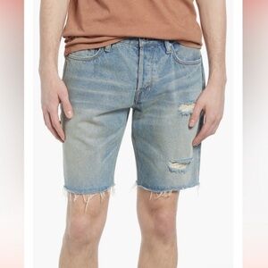 Men's Blue Distressed Jean Shorts